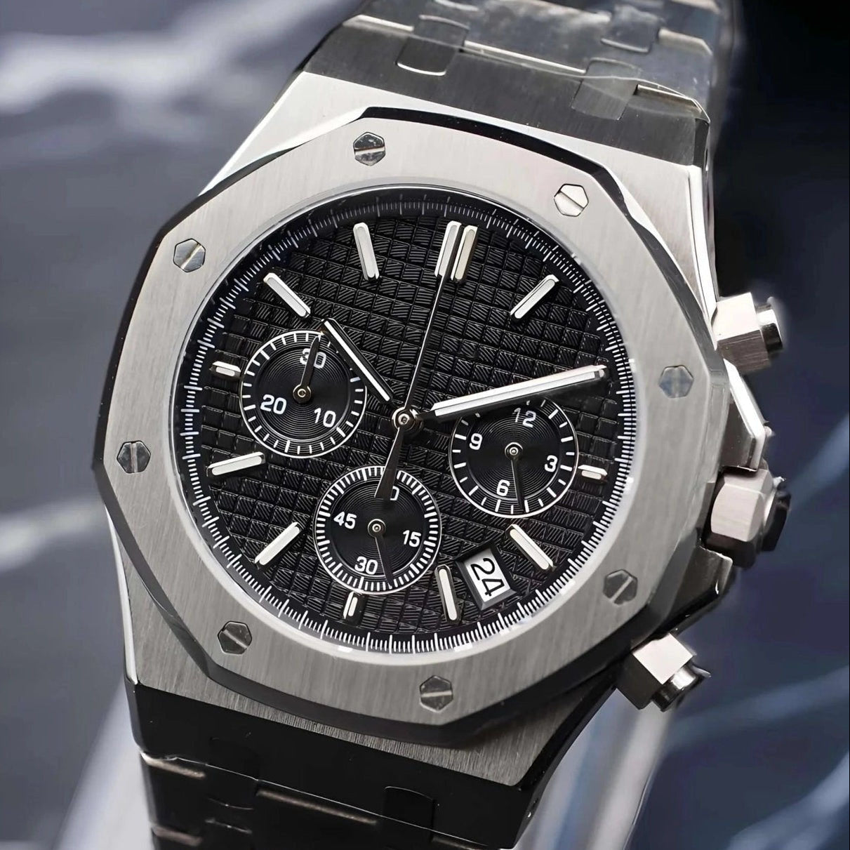 Seikoak Luxury Black Chronograph