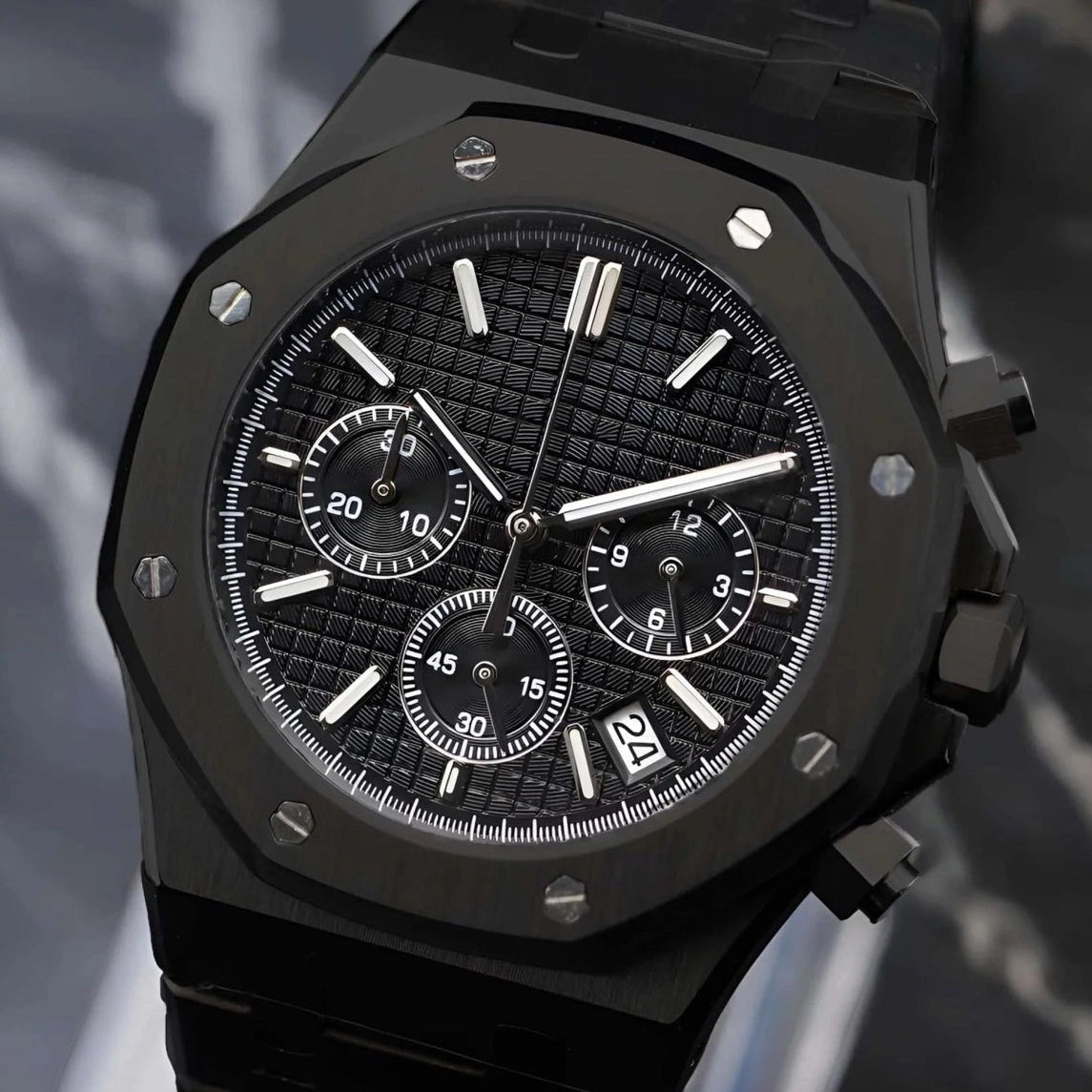 Seikoak Triple Black Chronograph